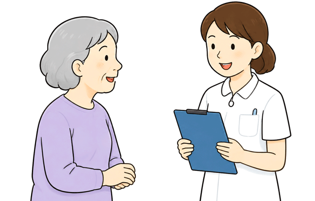看護師が入院の説明をしているイラスト